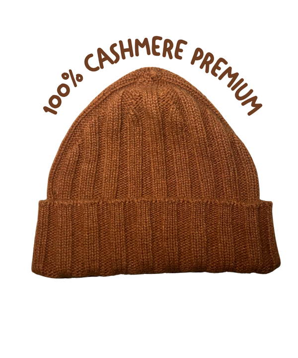 Cappellino 100% cashmere puro - Brown - Berretto morbido di qualità premium - Made in italy