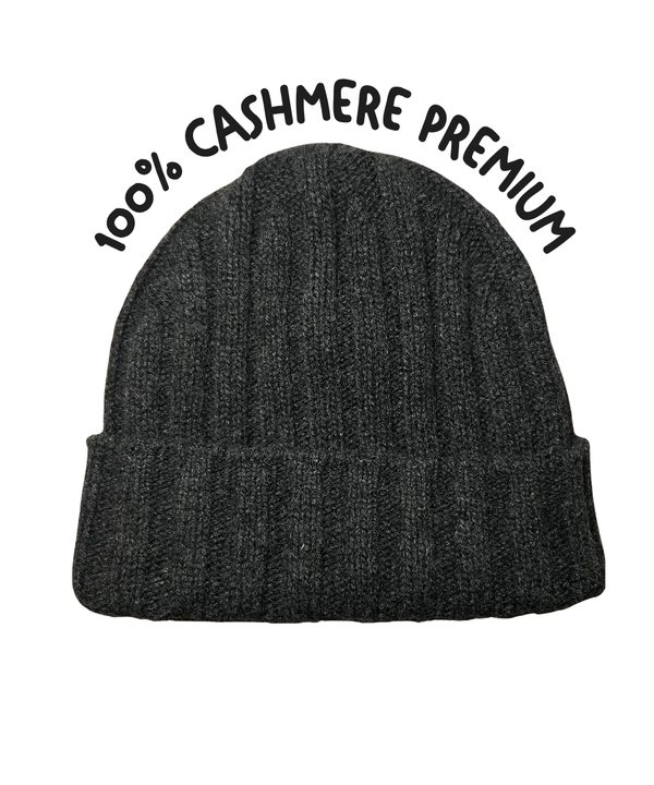 Cappellino 100% cashmere puro - Grigio - Berretto morbido di qualità premium - Made in italy