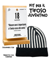 Kit del Tifoso Juventino: Il Calendario Top + Cappellino con cashmere del Tifoso Juventino - Bianconero - Berretto morbido di qualità premium - Made in italy