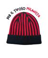Cappellino con cashmere del Tifoso Milanista - Rossonero - Berretto morbido di qualità premium - Made in italy