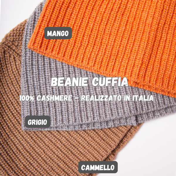 Cappellino Cuffia 100% cashmere puro - Cammello - Berretto morbido di qualità premium - Made in italy