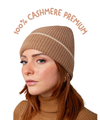 Cappellino 100% cashmere puro - Cammello - Berretto con risvolta morbido di qualità premium - Made in italy
