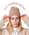 Cappellino rasato 100% cashmere puro - Cammello - Beanie rasato con costa - Berretto morbido di qualità premium - Made in italy