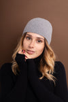 Cappellino Cuffia 100% cashmere puro - Grigio - Berretto morbido di qualità premium - Made in italy
