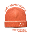 Cappellino 100% cashmere puro personalizzabile con le iniziali - Mango - Berrettomorbido con risvolta di qualità premium - Made in italy